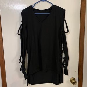 Sexy arm cut out long sleeve shirt